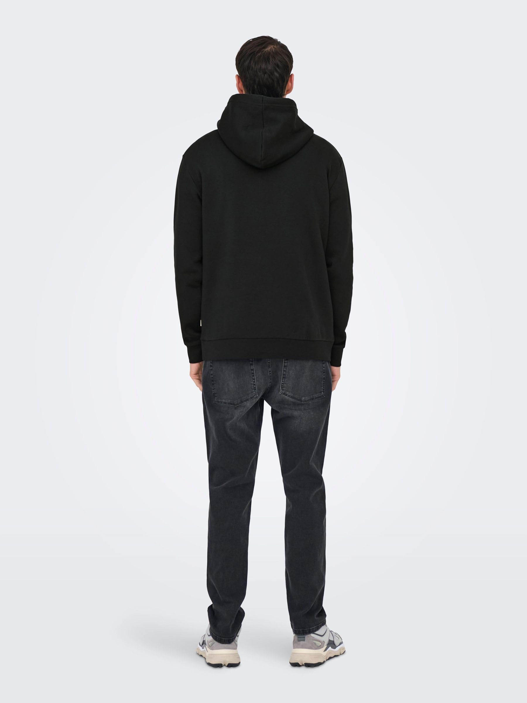 Only & Sons Onsdawson Felpa uomo Jet Black cappuccio