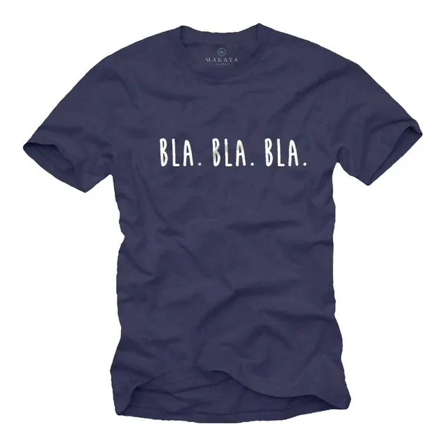 MAKAYA Bla Bla Bla T-Shirt Uomo M Cotone Scritte