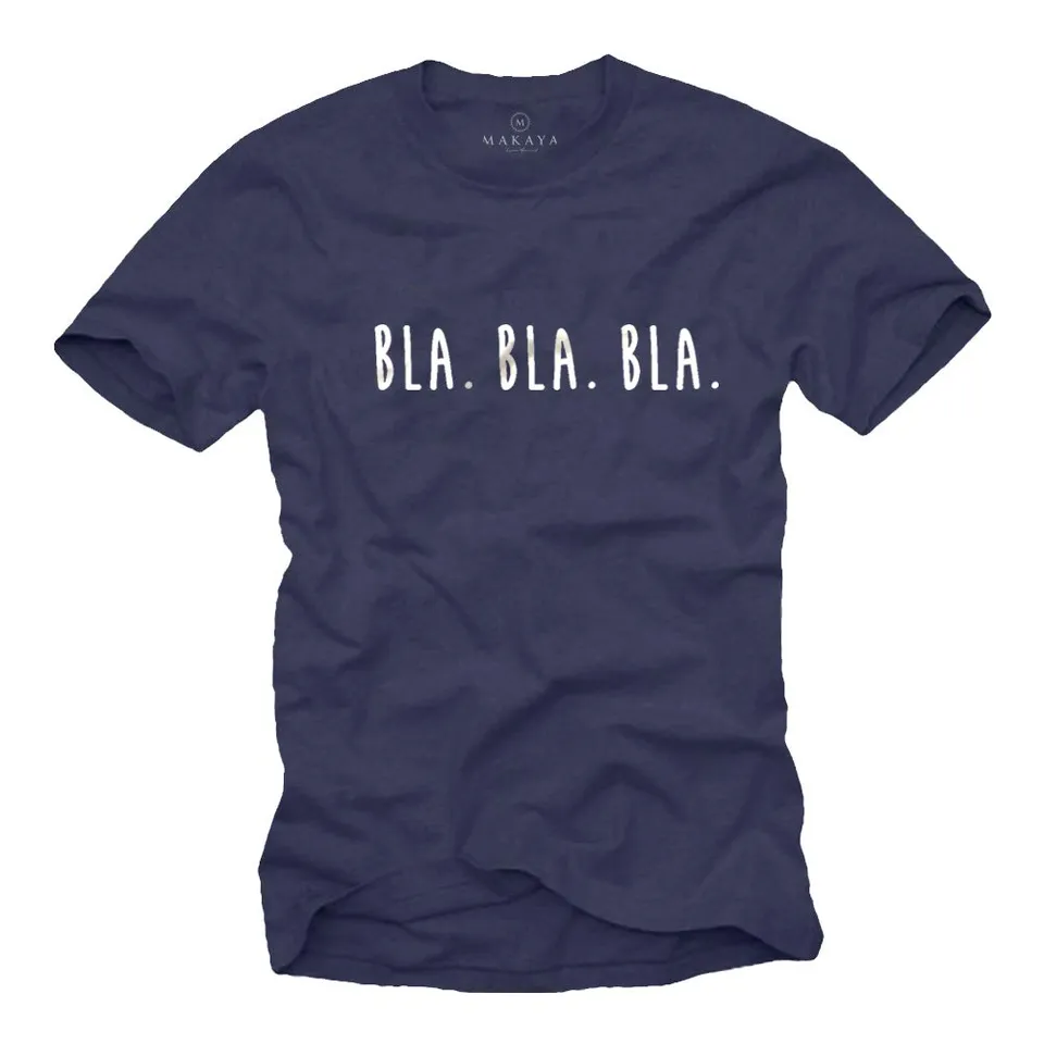MAKAYA Bla Bla Bla T-Shirt Uomo M Cotone Scritte