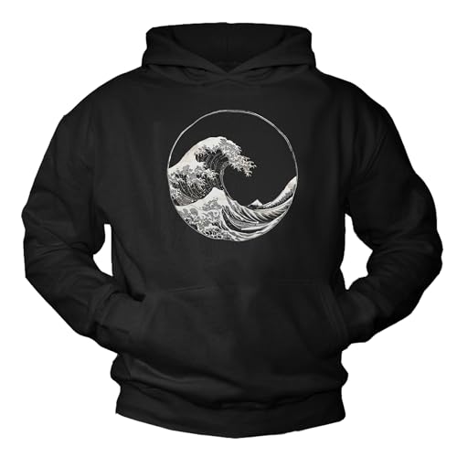 MAKAYA Onda Kanagawa felpa con cappuccio uomo 4XL surf