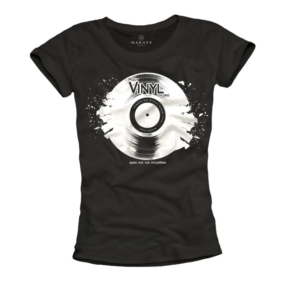 Makaya T-Shirt Donna Cotone M Vinile Musica