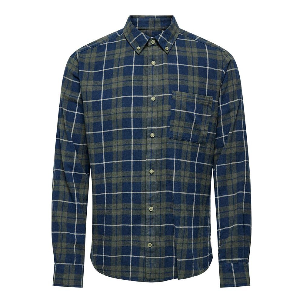 Only & Sons Onsral LS camicia slim a quadri uomo