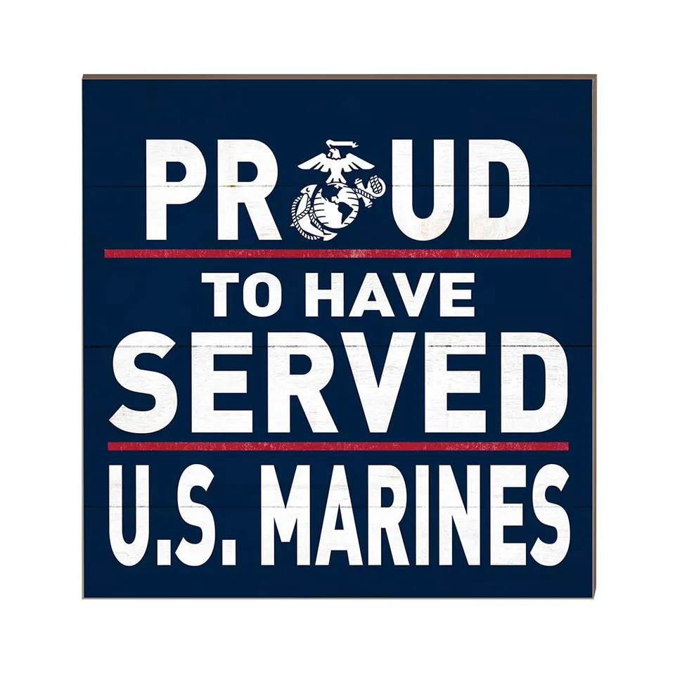 7.62 Design USMC Proud Served targa legno 25x25 cm