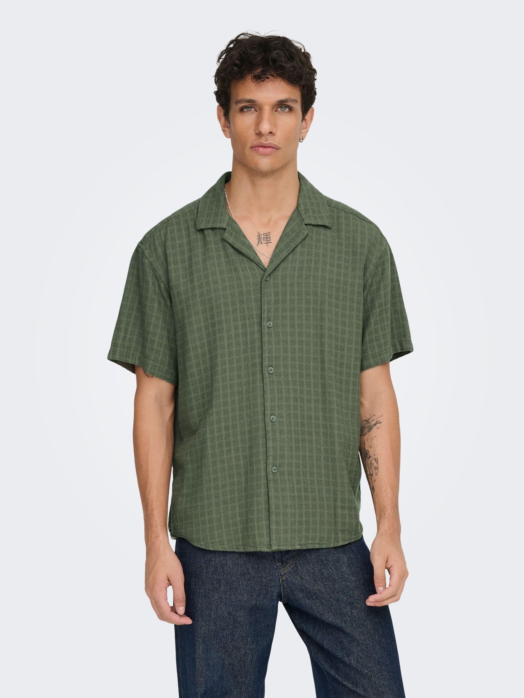 Only & Sons Onslatham Resort Camicia Lino L Navy Scuro