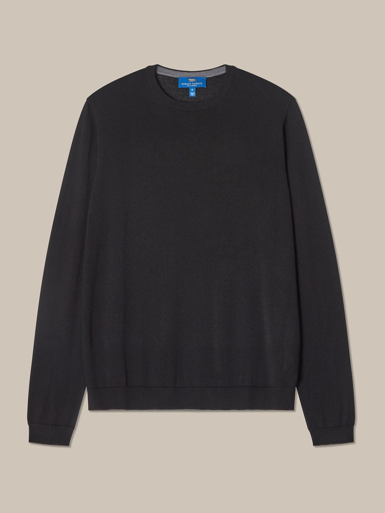 Robert Talbott Keaton maglione merino nero girocollo