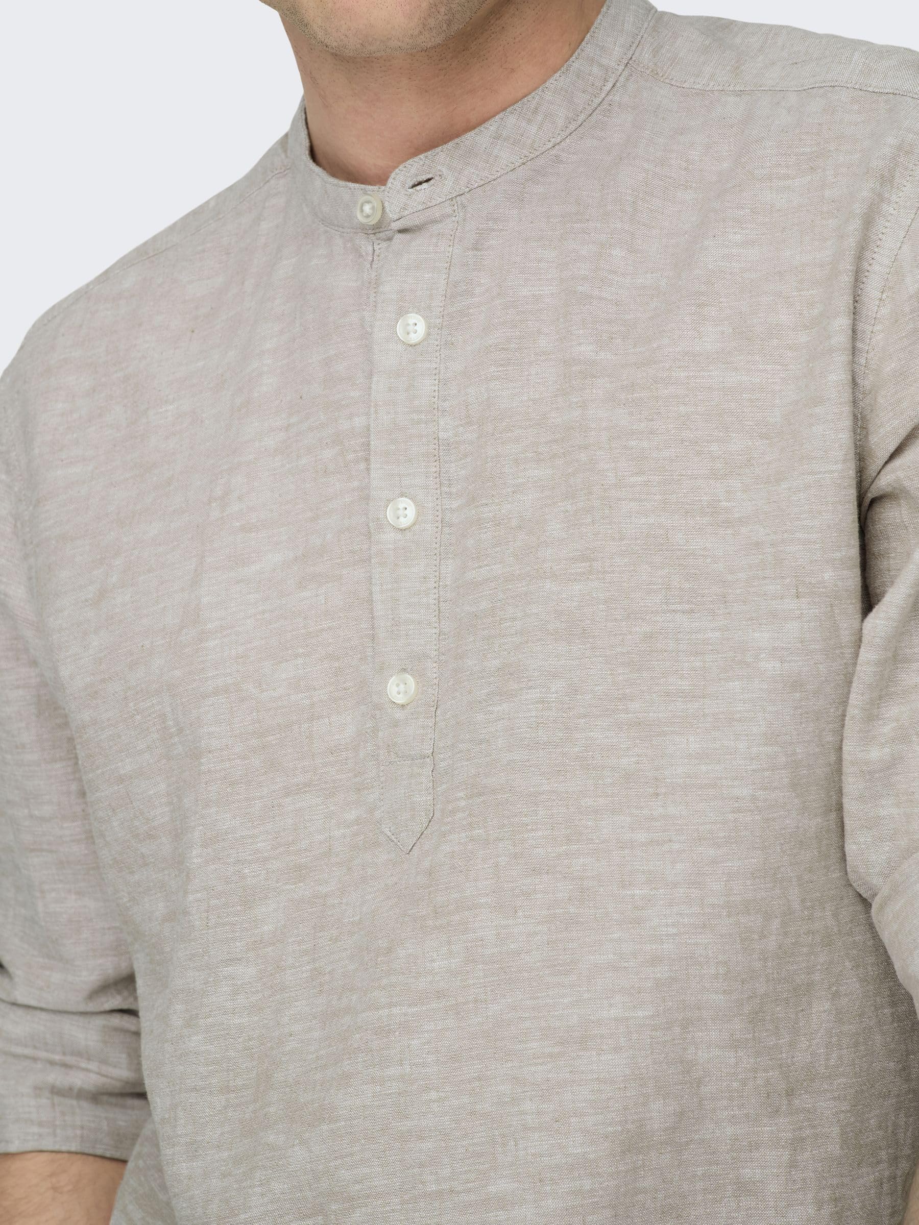 Only & Sons Onscaiden Camicia Uomo Lino Cotone Taglia L