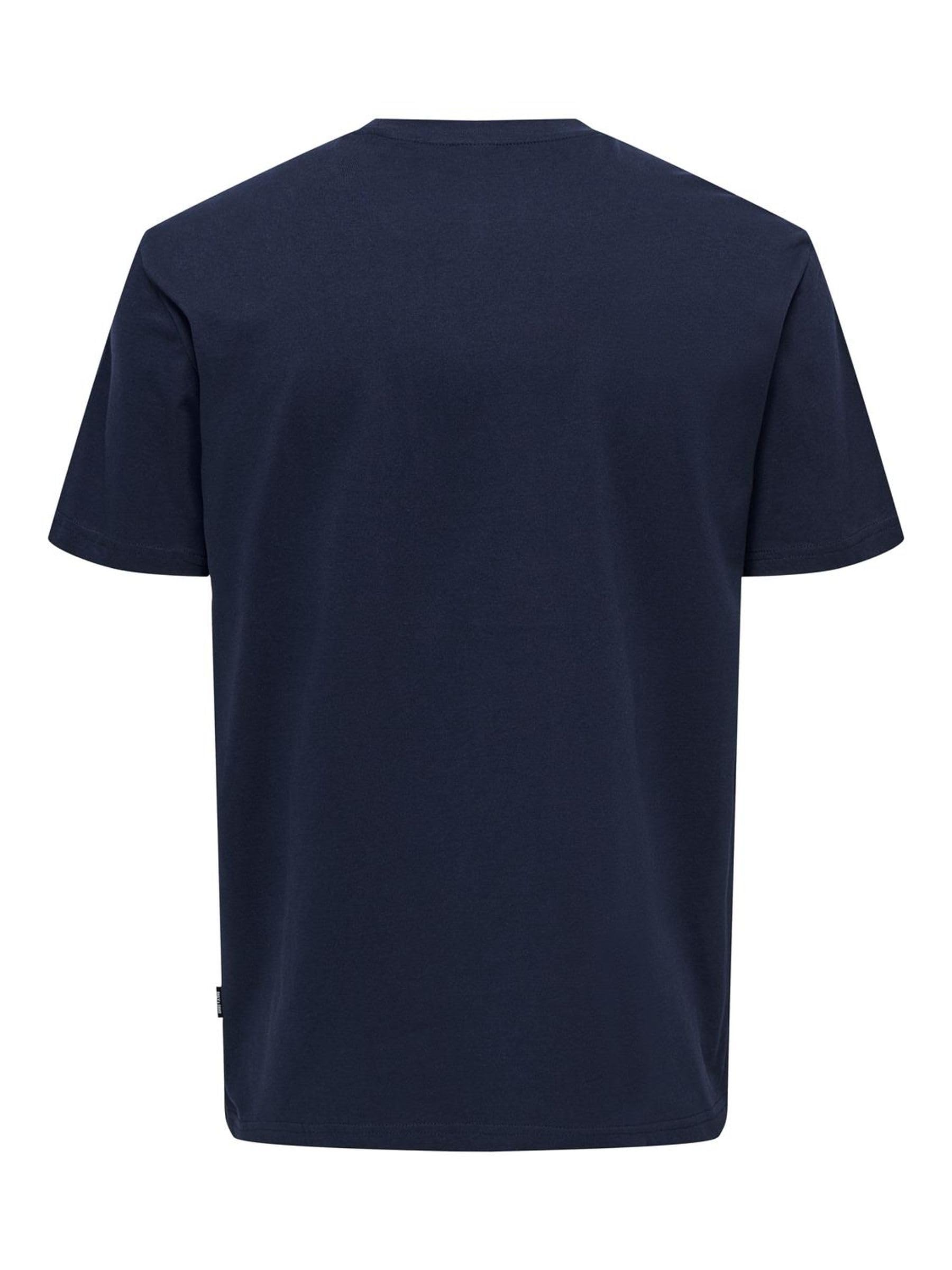 ONLY & SONS T-shirt Girocollo Uomo S Blu Stampa 3D