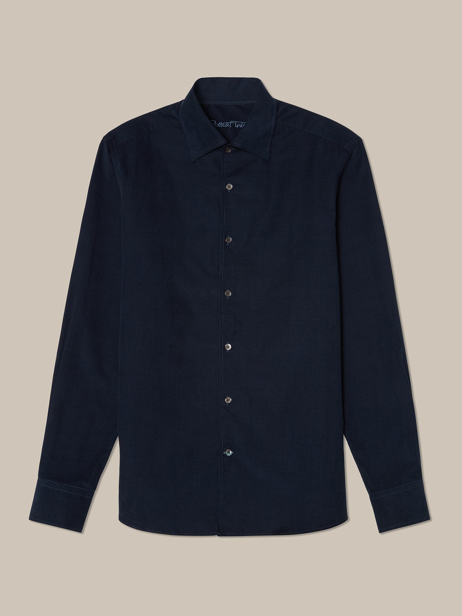 Robert Talbott Morgan Camicia Velluto Cotone Blu Navy