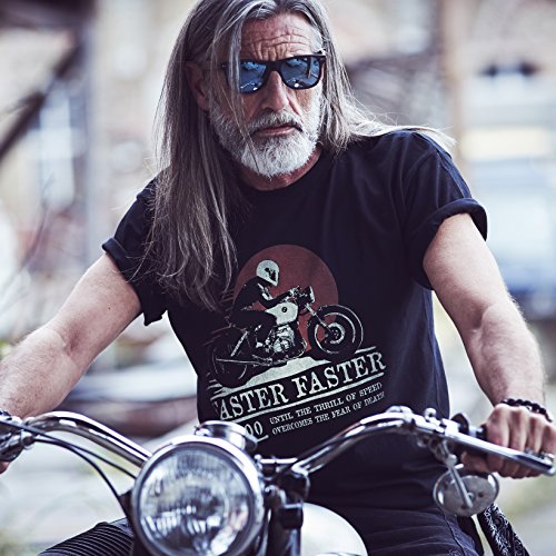 MAKAYA Cafe Racer T-Shirt Uomo Nera S Cotone