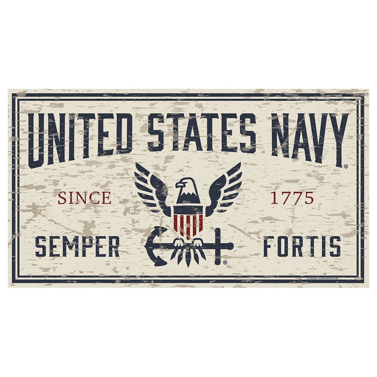 7.62 Design USN Chipped Targa 28x51cm PVC US Navy