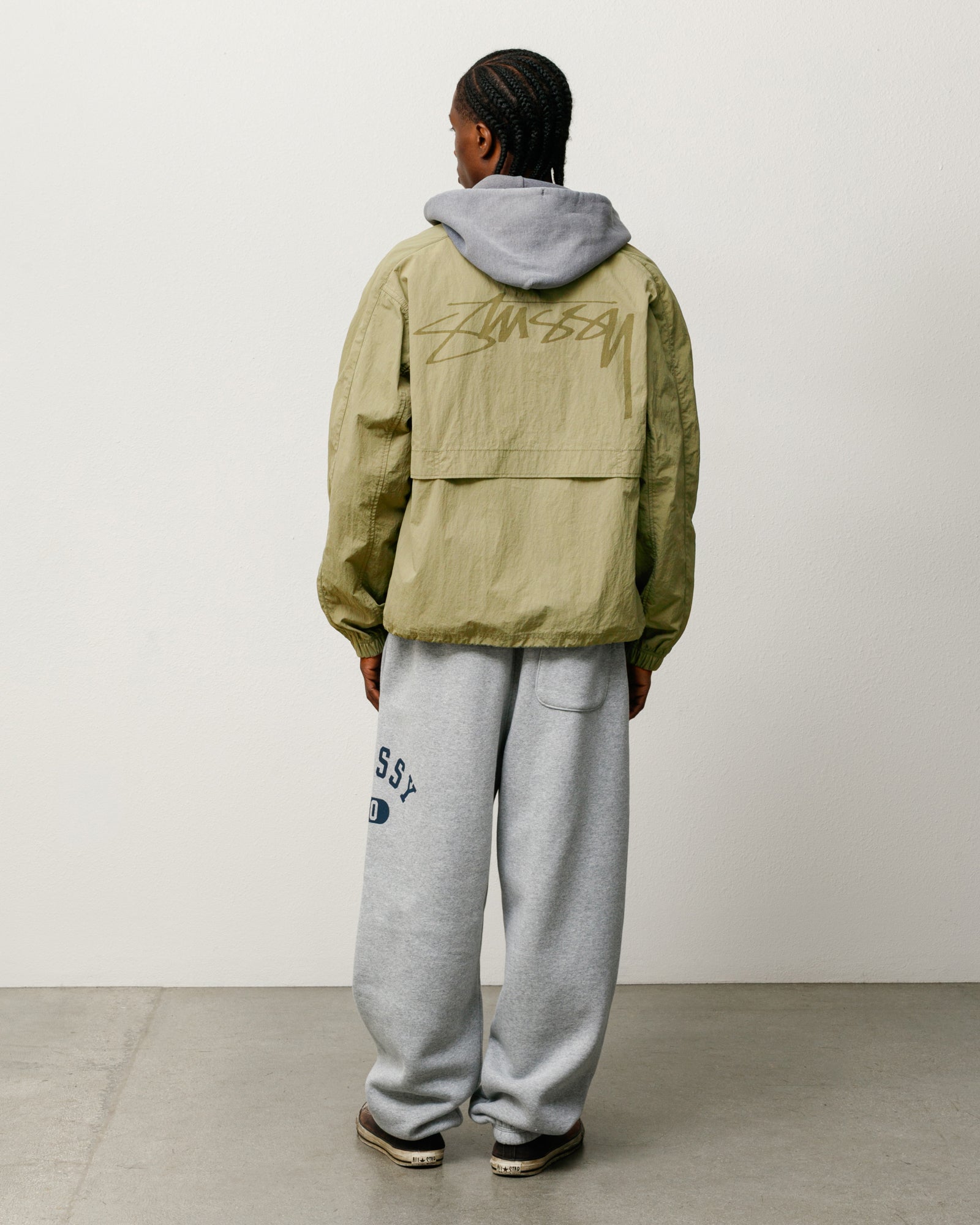 Stussy Lightweight Mock Jacket giacca kaki nylon