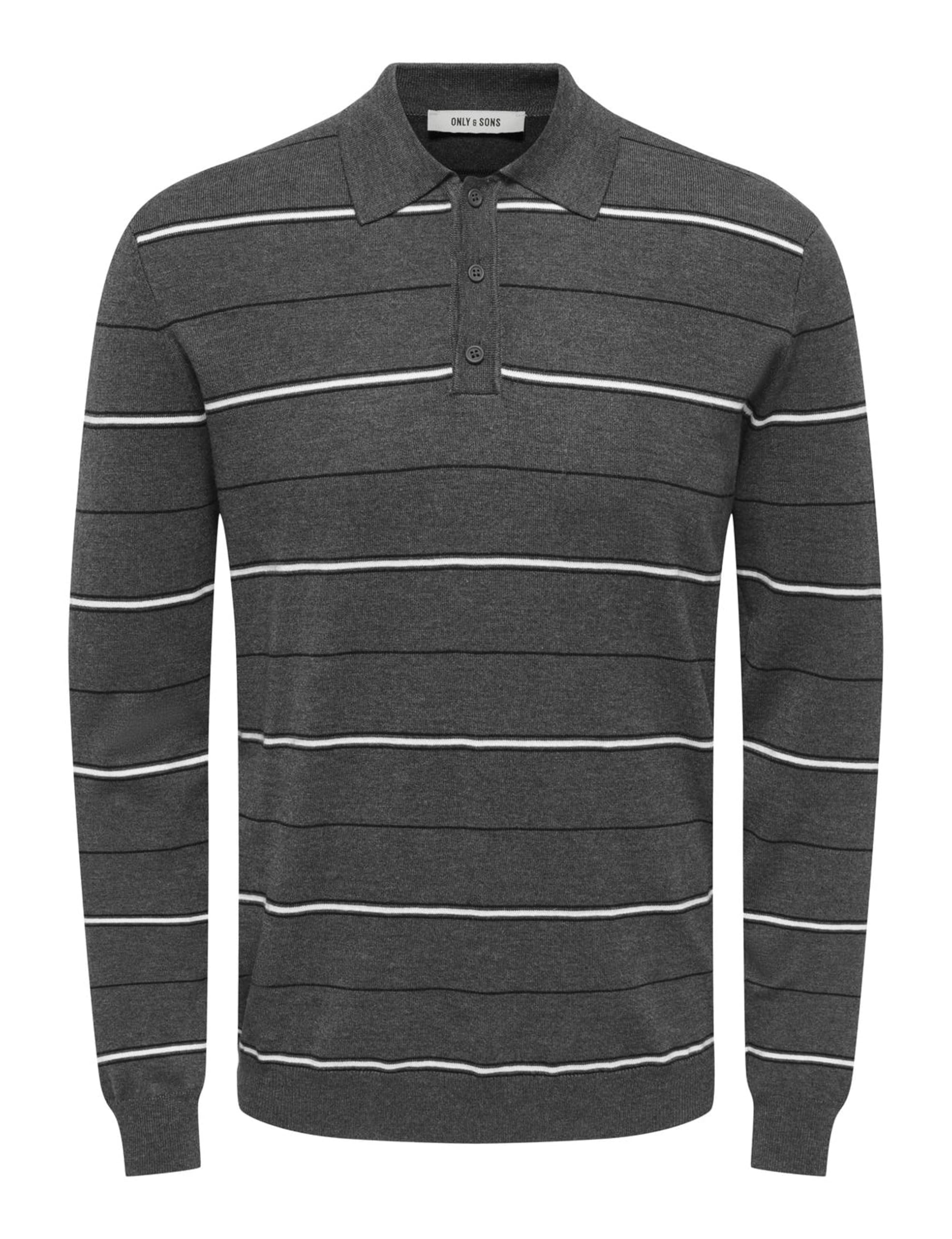 ONLY & SONS Onswyler Polo Uomo Rigata Grigio Scuro