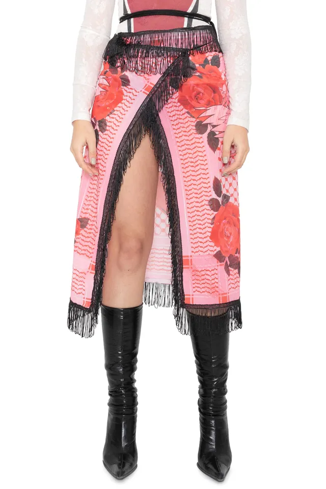 Trashy Clothing Sabah Wrap gonna midi rete stampata