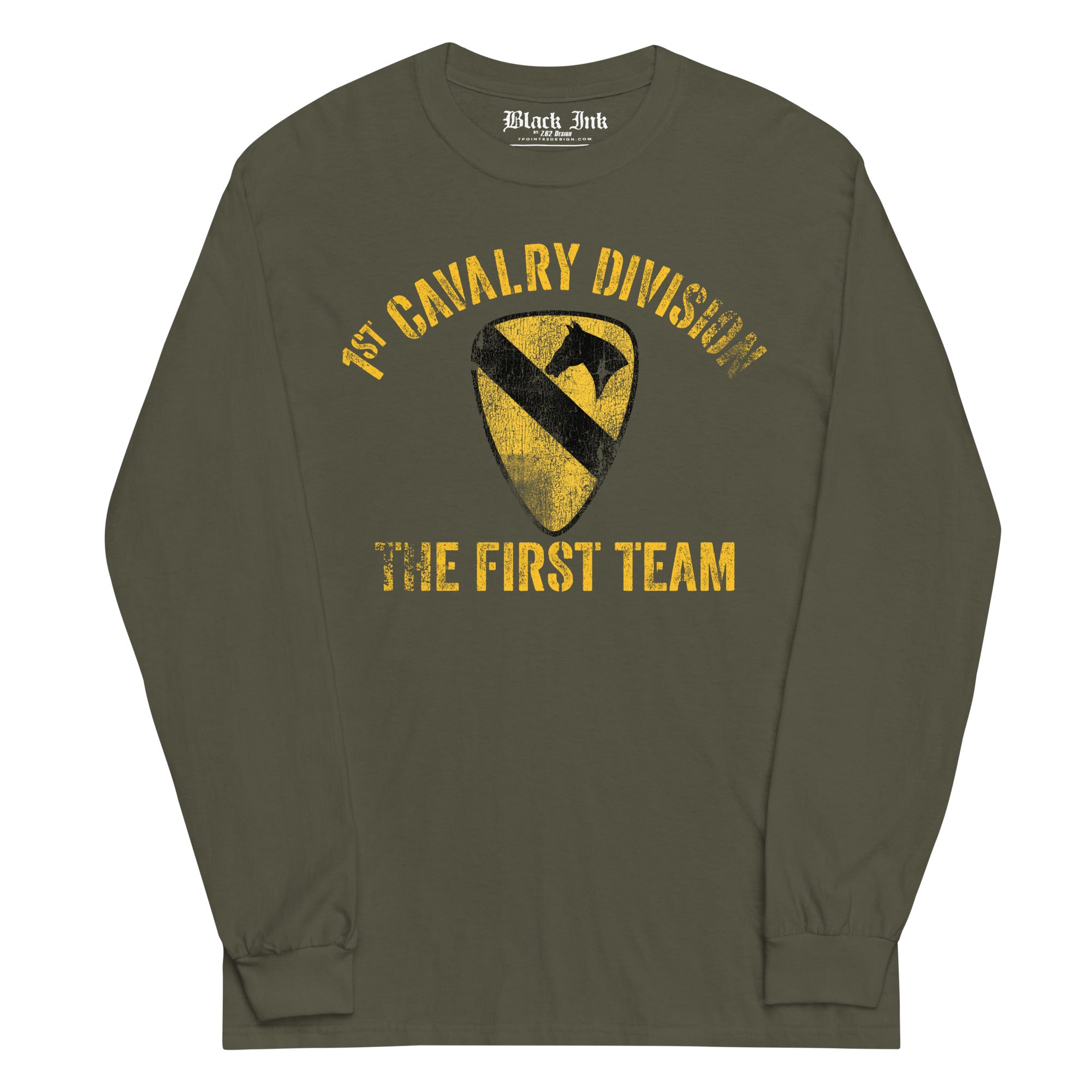 7.62 Design 1st Cavalry maglia uomo nero manica lunga