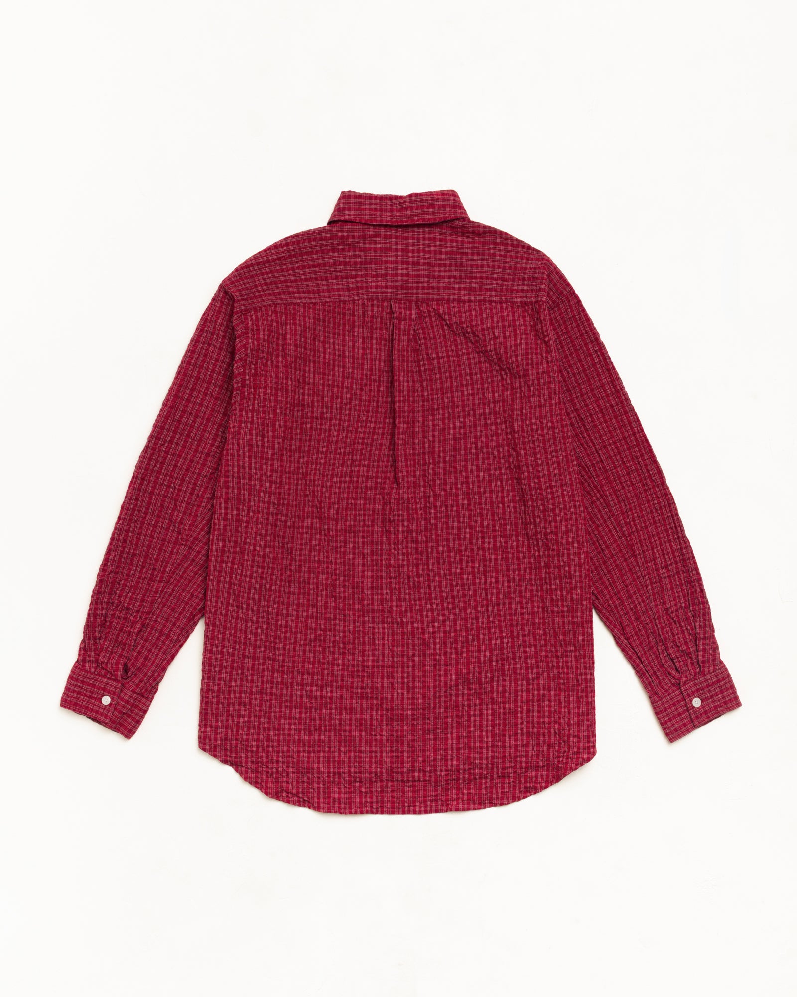 Stussy Standard Crinkle Shirt camicia Burgundy Check