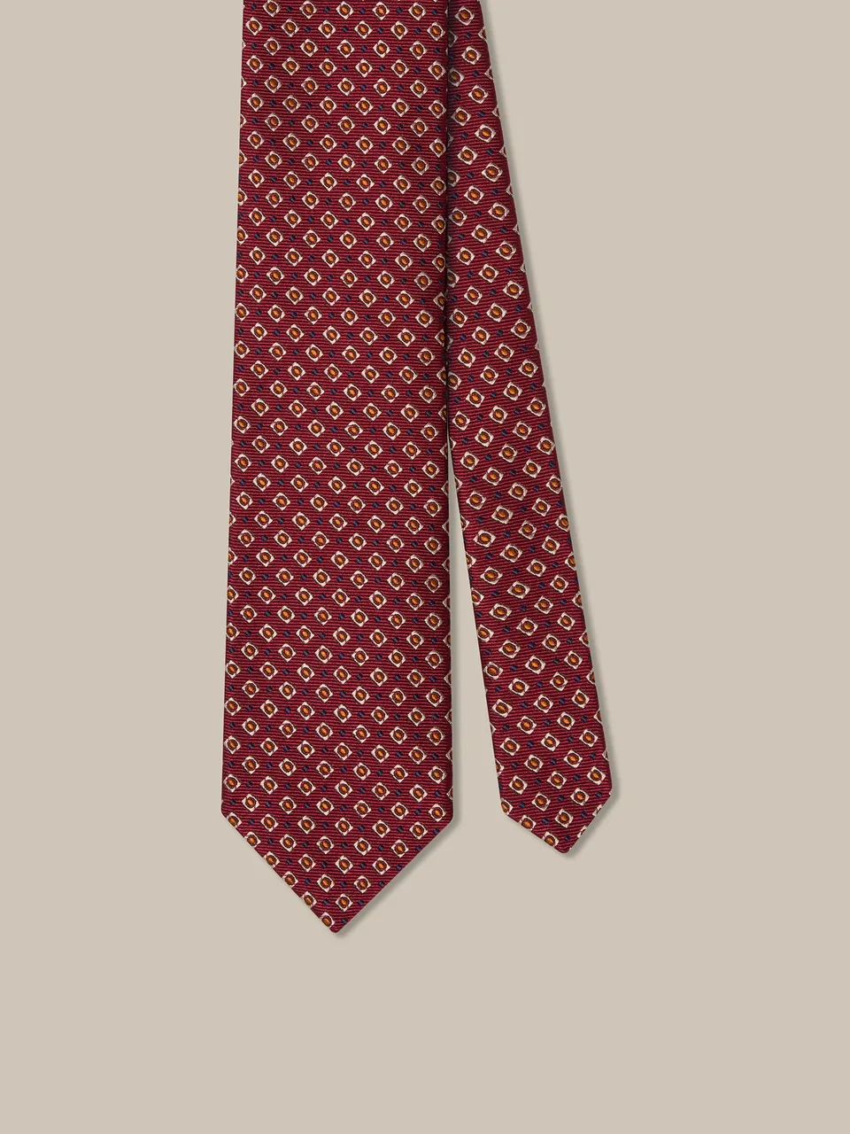 Robert Talbott Geo Neat Best of Class cravatta seta rossa REG