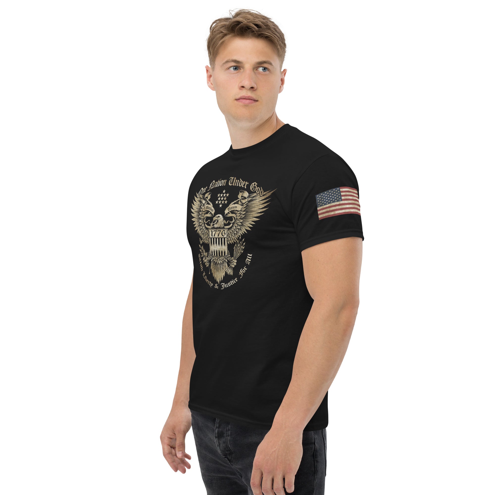 7.62 Design One Nation Maglietta Cotone Nera Aquila USA