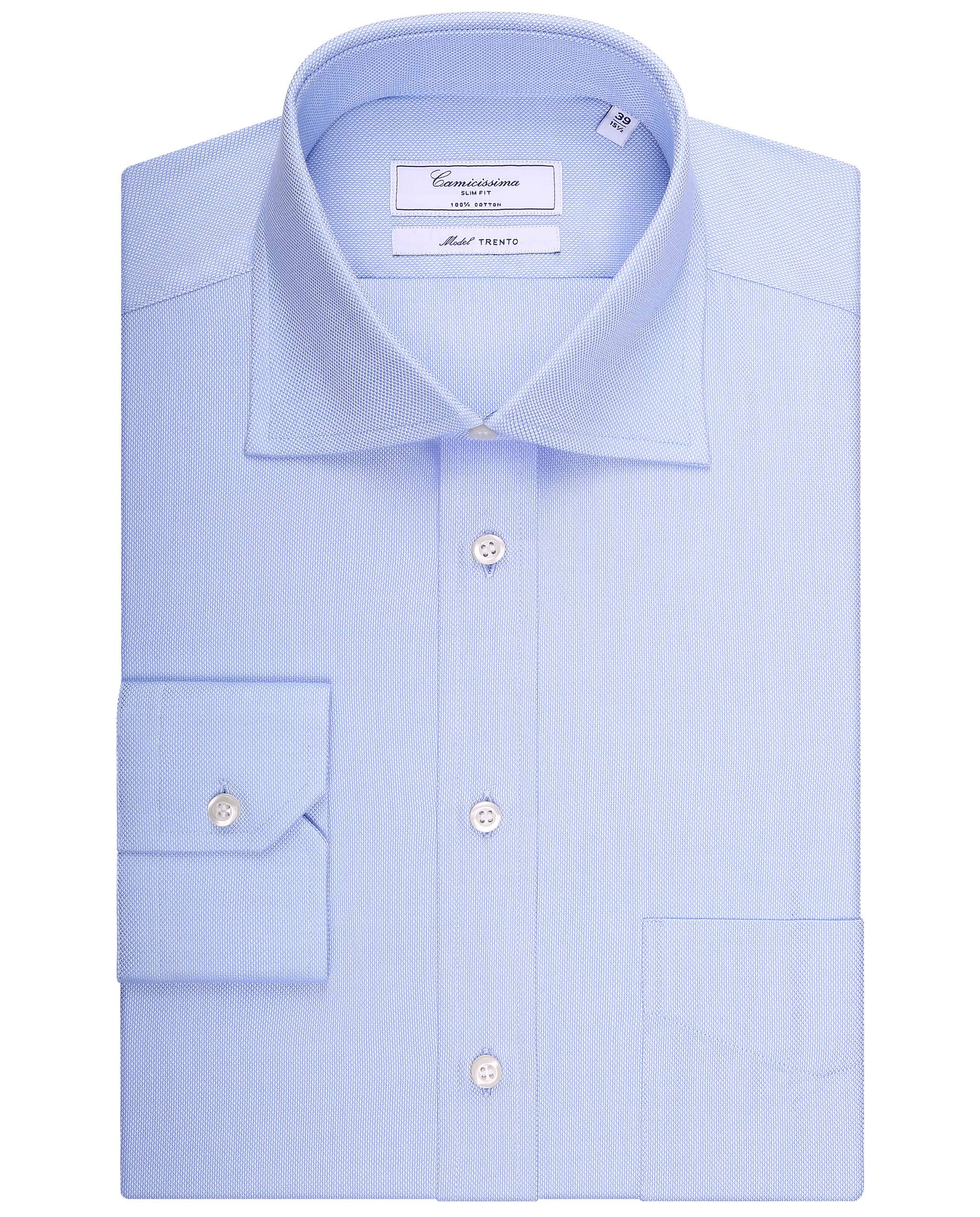 Camicissima Permanent Camicia Azzurra Taschino Slim Uomo