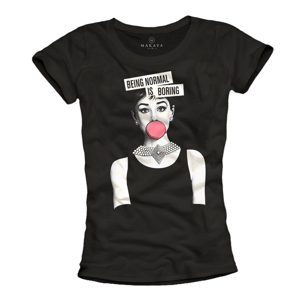 Makaya T-Shirt Donna Being Normal is Boring Maglietta M Cotone
