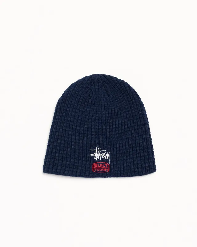 Stussy Waffle Built Tough Skullcap berretto navy acrilico