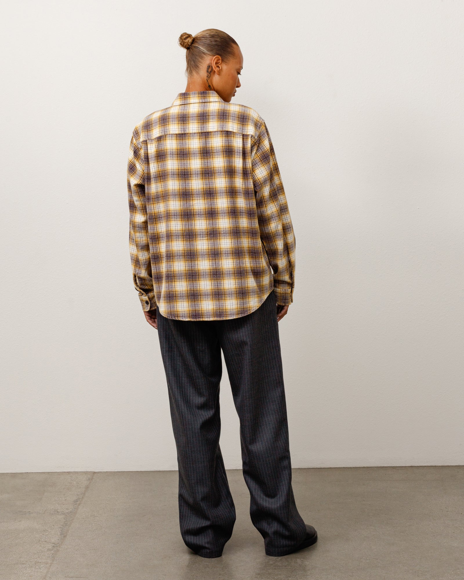 Stussy Dax Printed Shirt camicia oro in flanella
