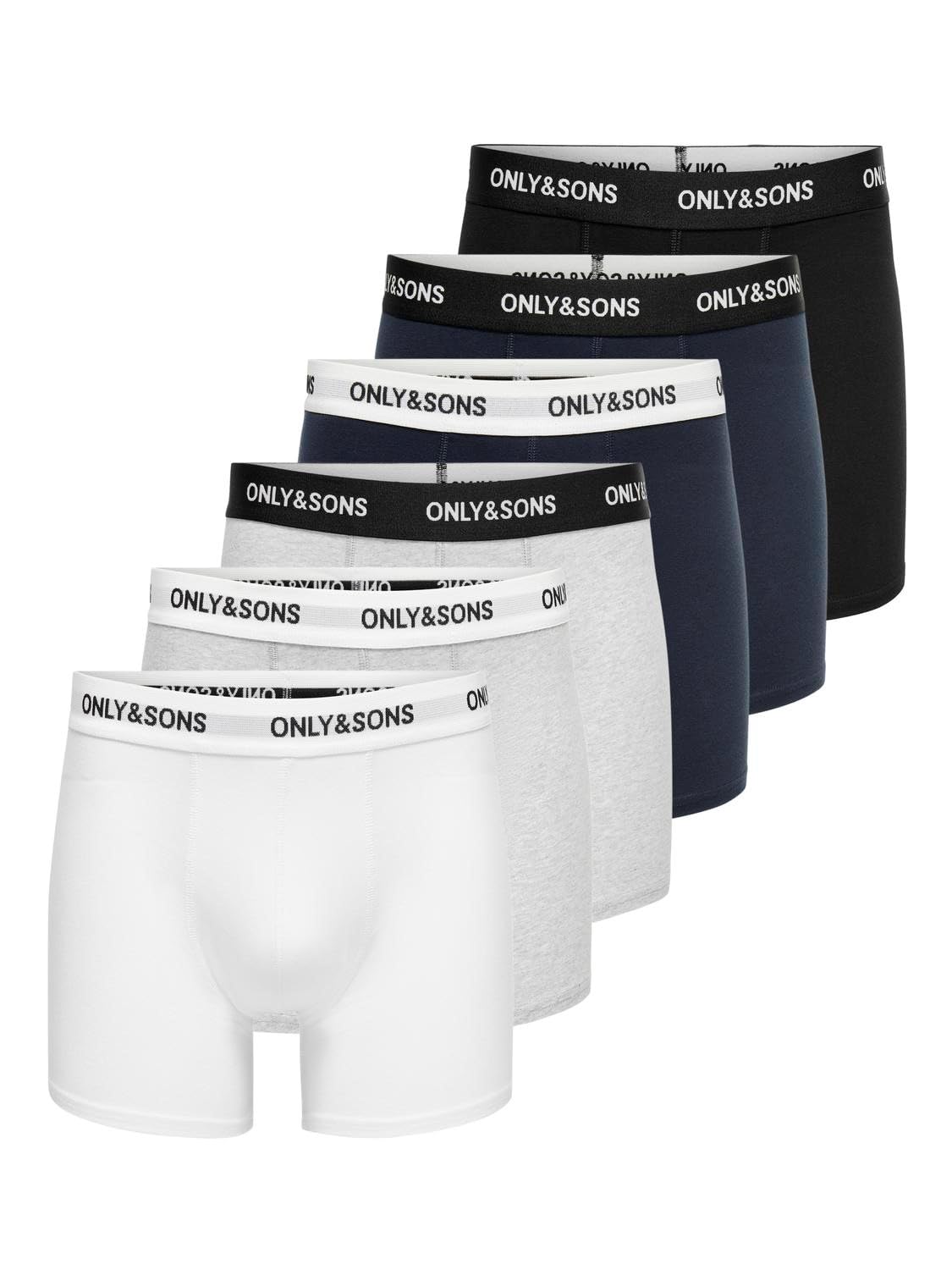 Only & Sons Onsfitz Boxer Pantaloncino Uomo Nero 7 Pezzi Cotone