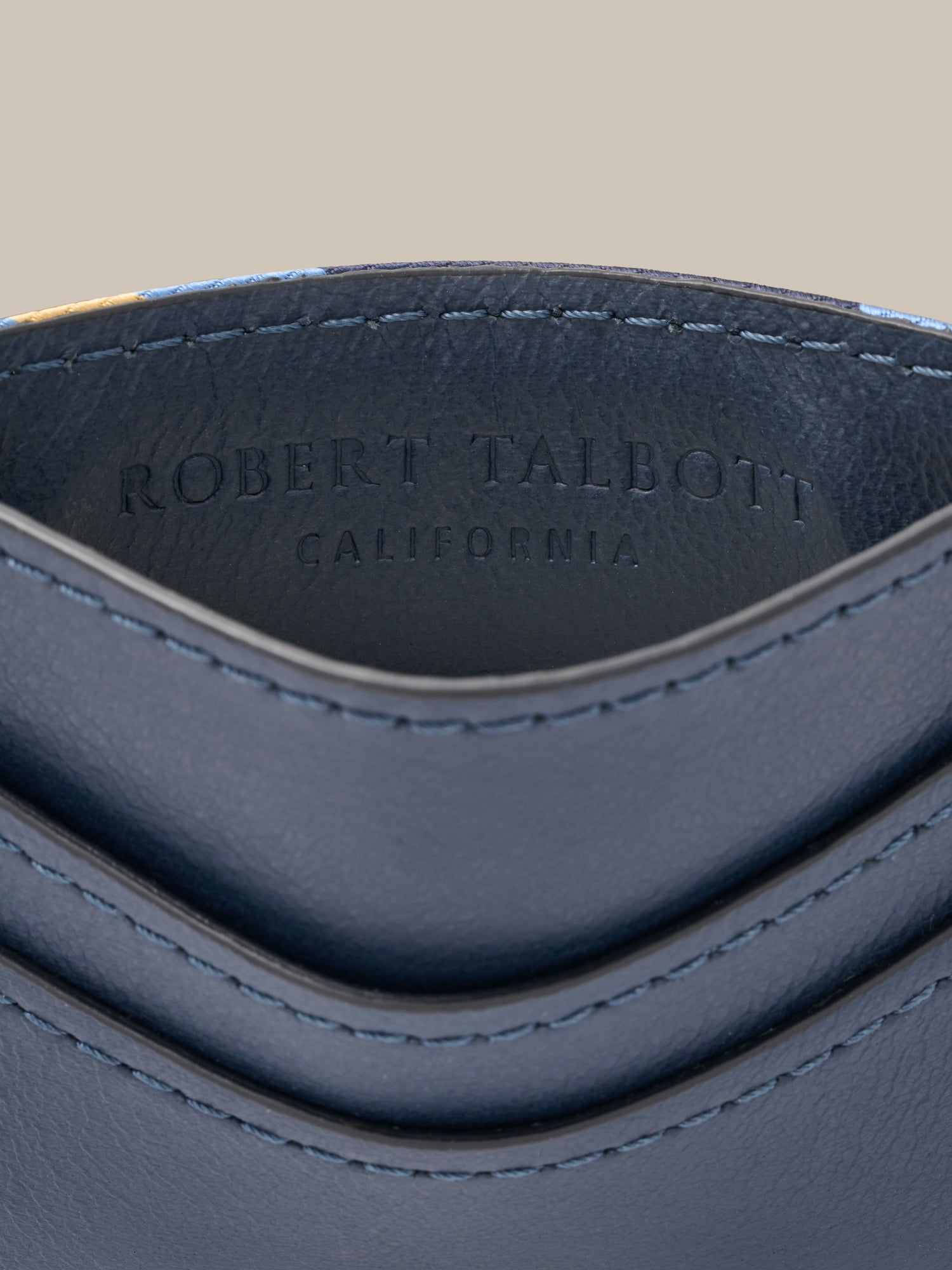 Robert Talbott Bell Signature Porta Carte Seta Blu Navy