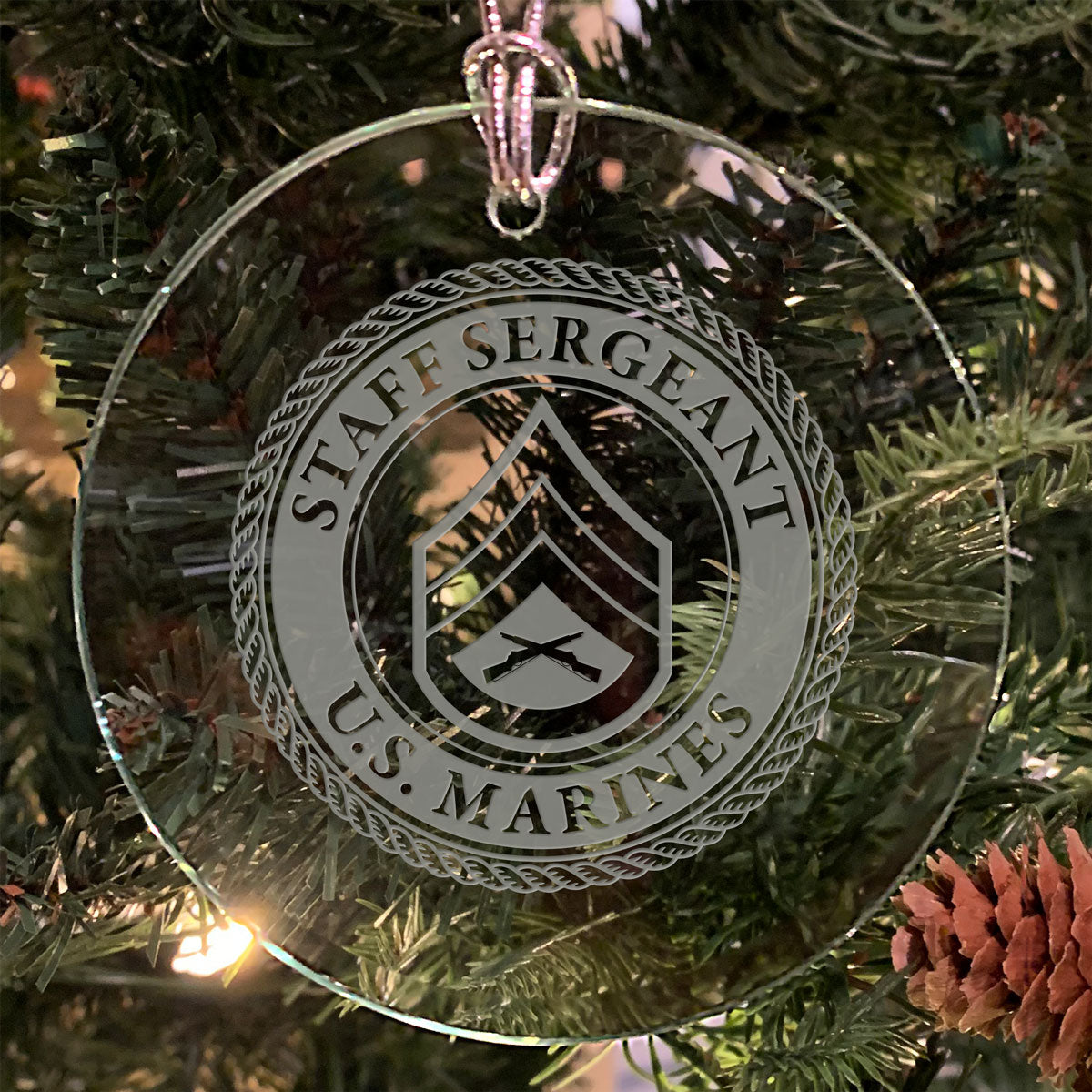 7.62 Design Ornaments USMC EGA Vetro Inciso 8 cm