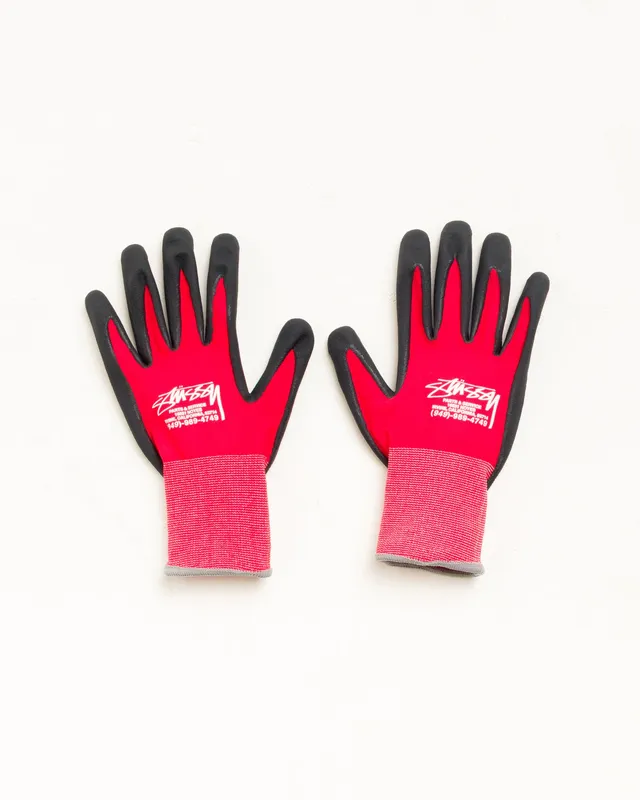 Stussy Utility Gloves guanti nero rosso touchscreen