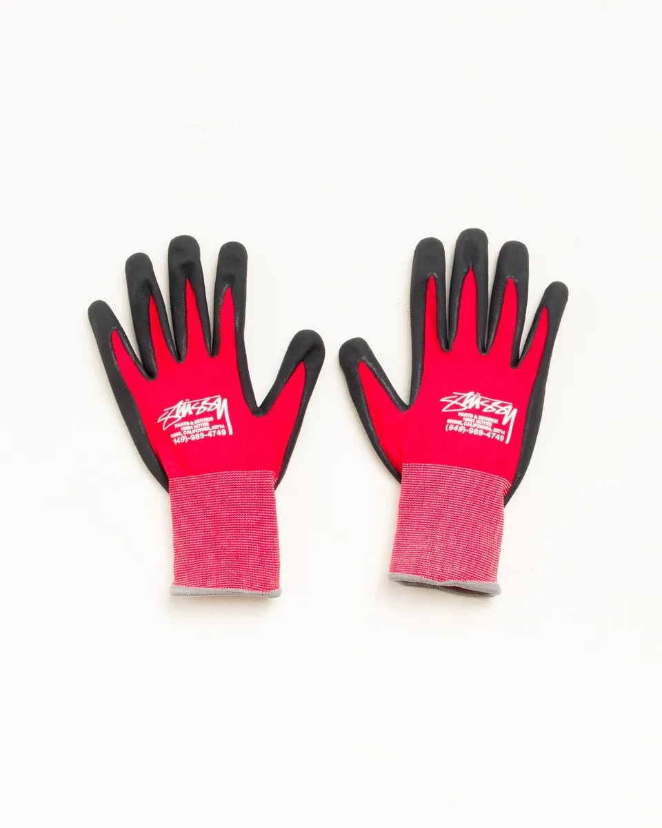 Stussy Utility Gloves guanti nero rosso touchscreen