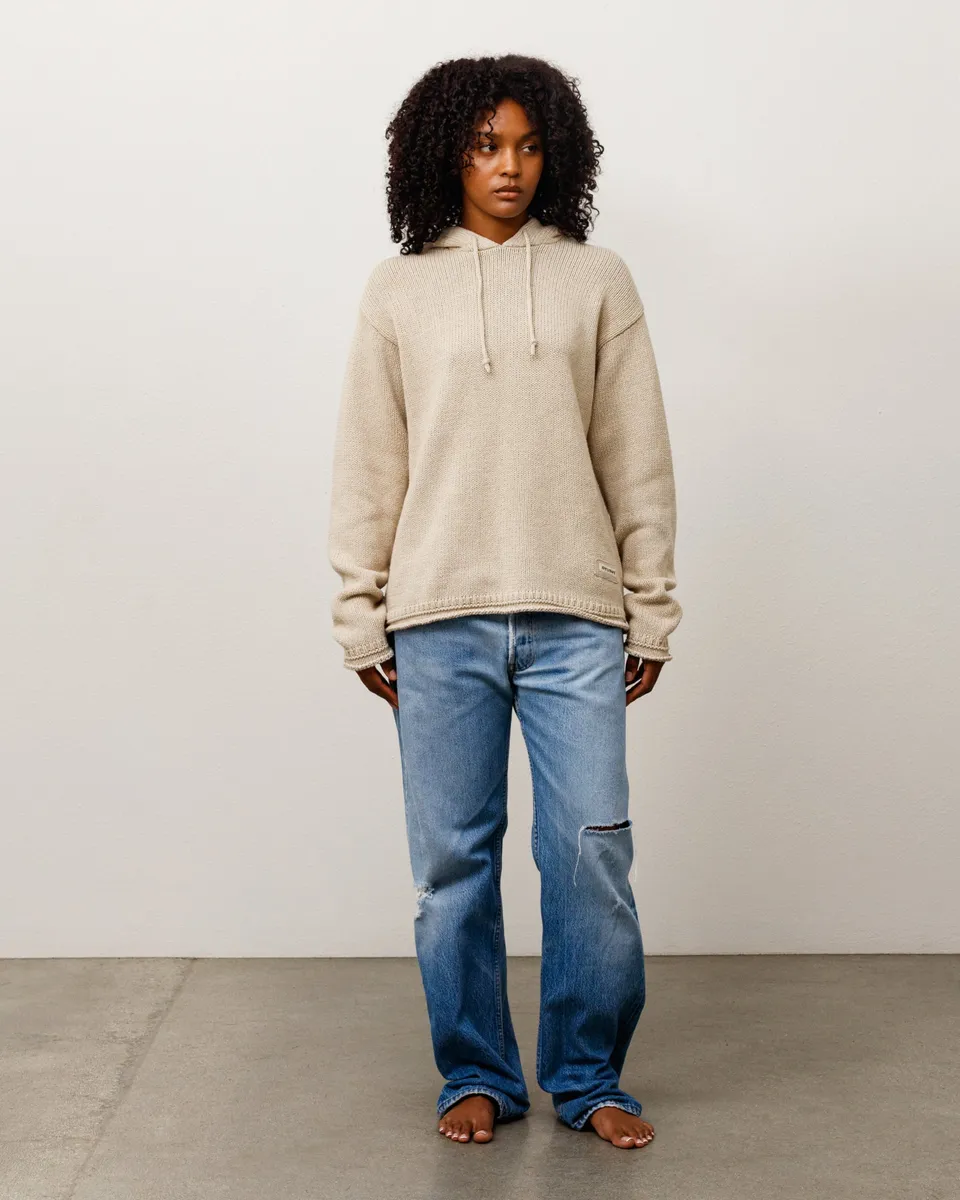 Stussy Beach Hooded Sweater felpa cappuccio Oatmeal