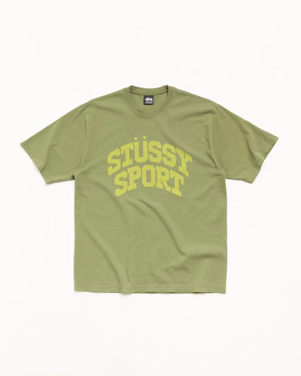Stussy Block Sport Tee t-shirt uomo Olive cotone