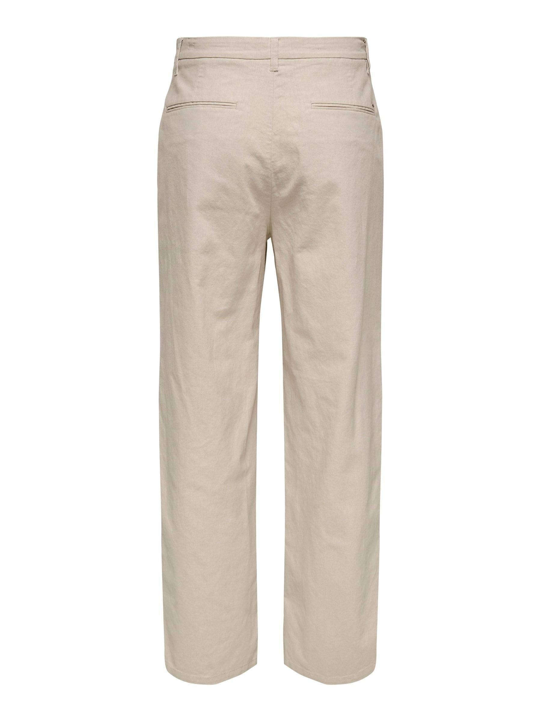ONLY & SONS pantalone uomo Nero 33W 32L cotone