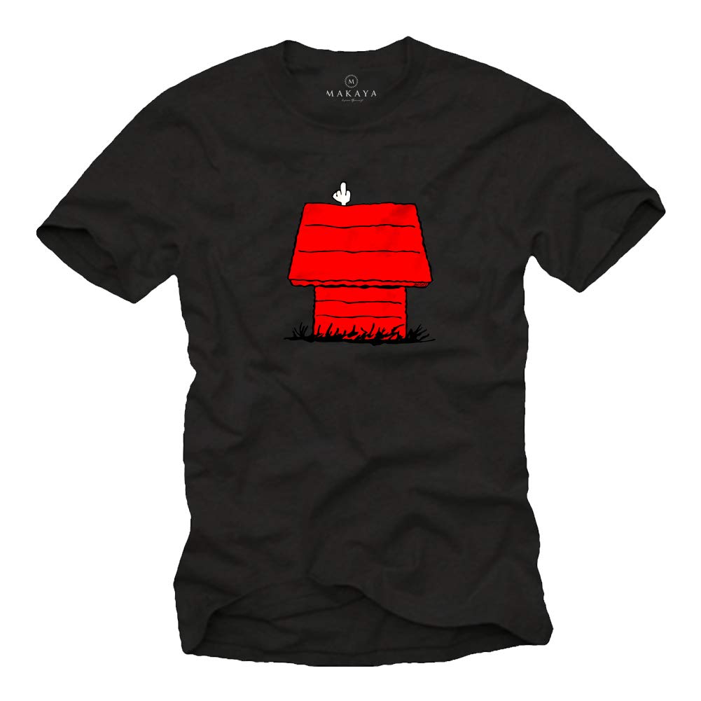 MAKAYA Dog T-Shirt Uomo Stampa Cane 100% Cotone