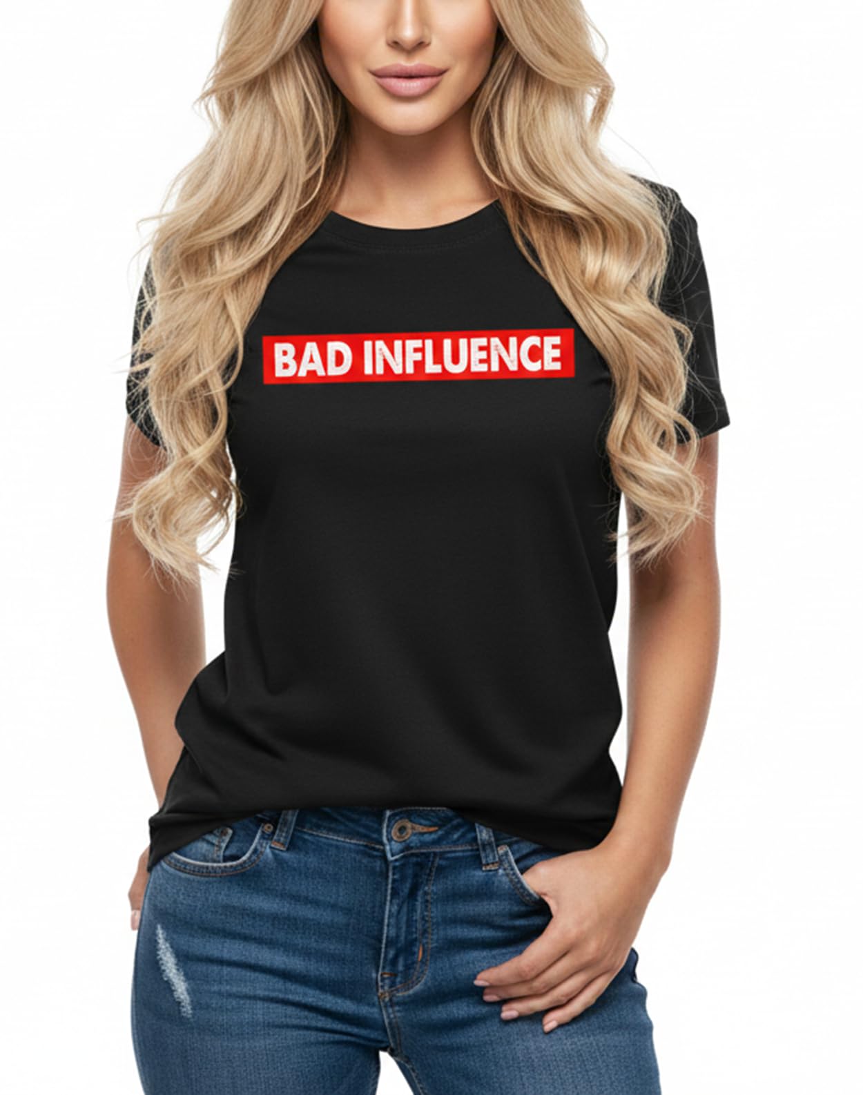 Makaya Bad Influence T-Shirt Donna M Cotone Scritta