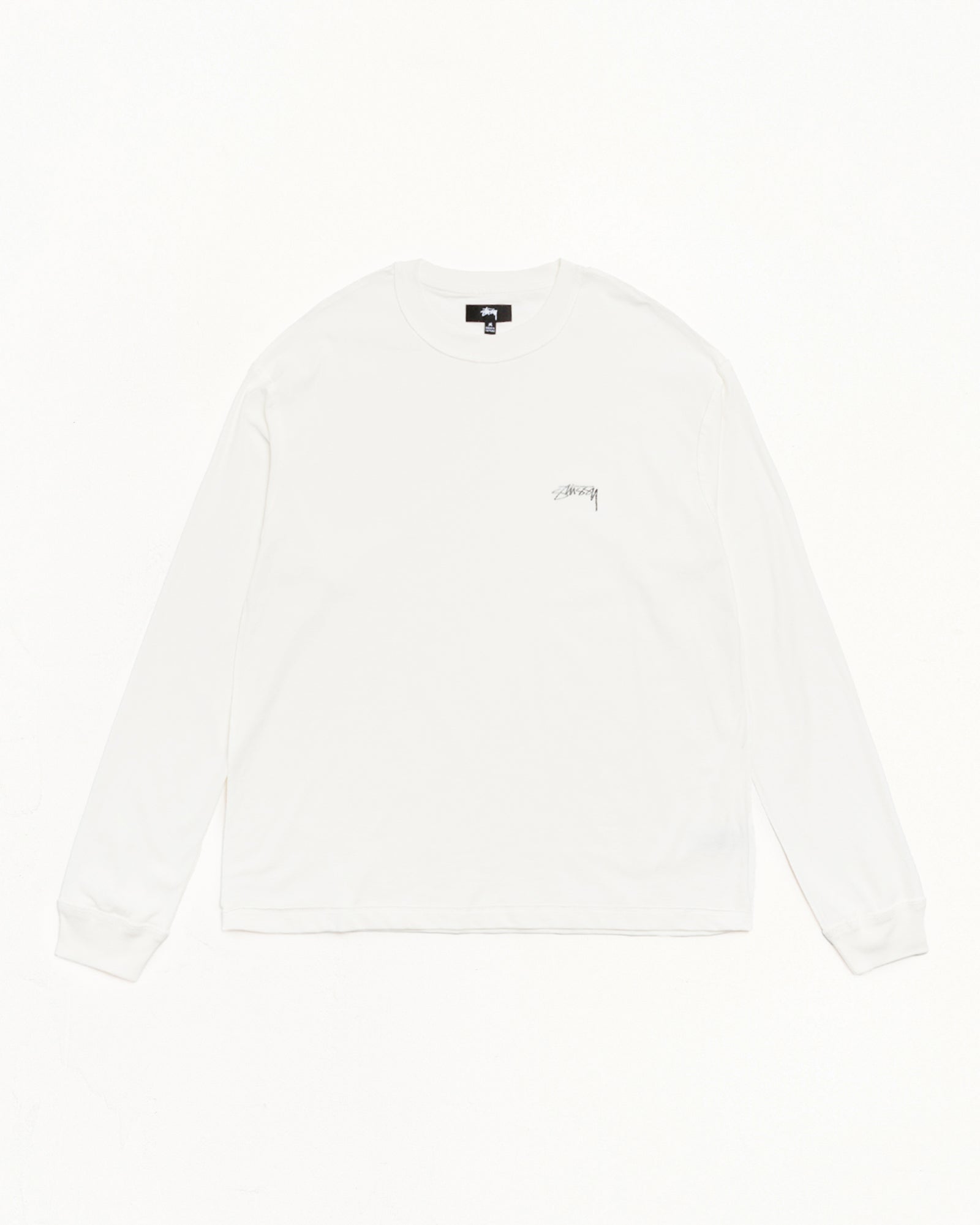 Stussy Lazy LS Tee maglietta White maniche lunghe cotone