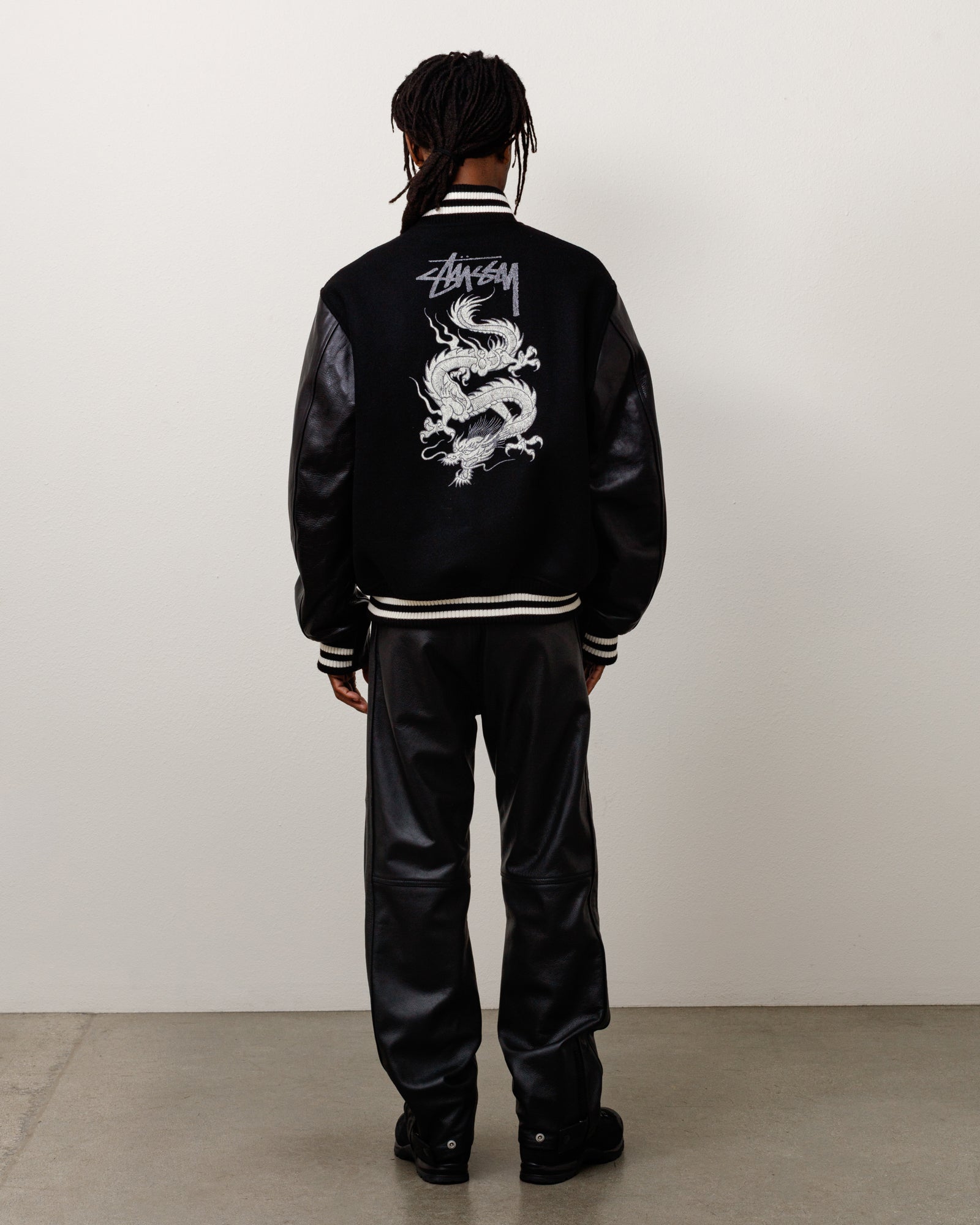 Stussy Junya Varsity Jacket giacca college BLACK
