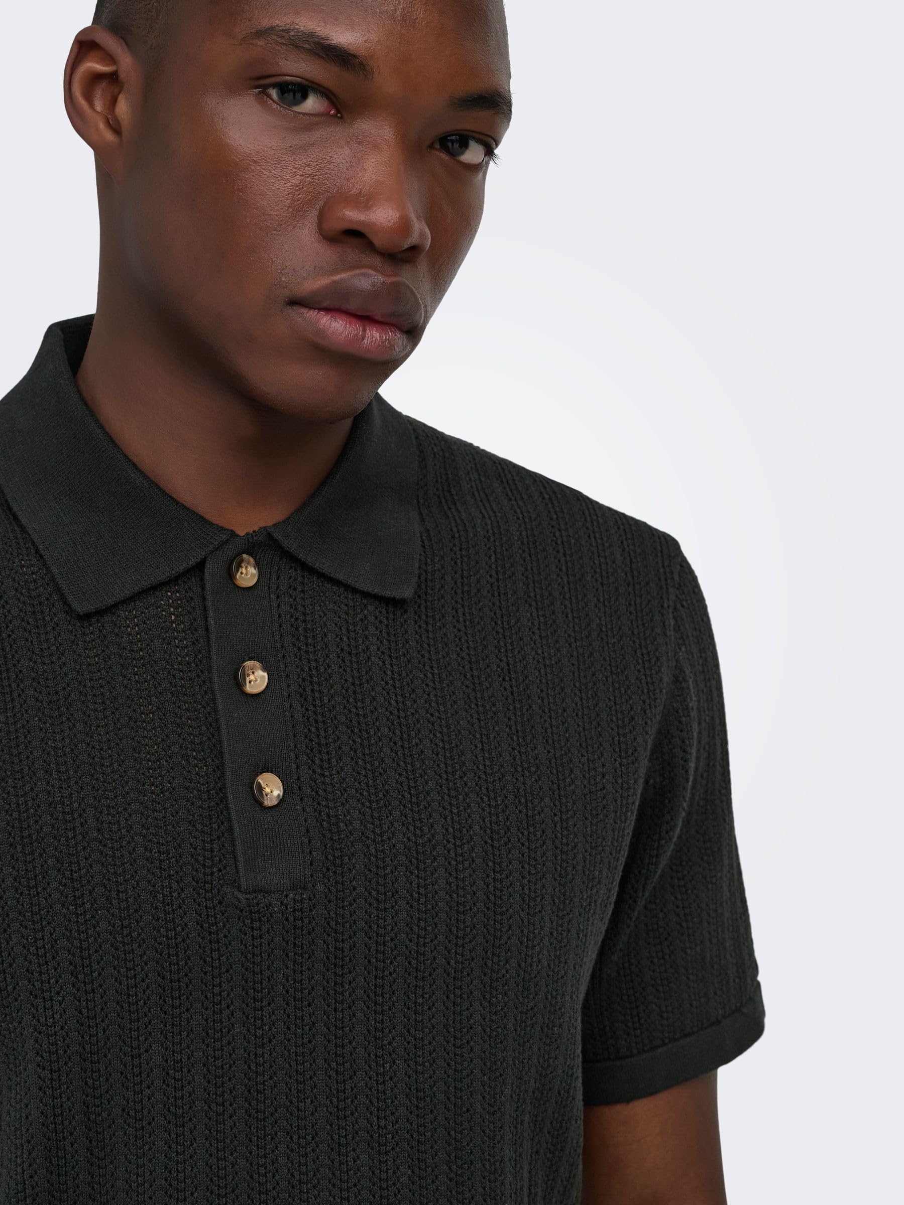 Only & Sons Onsmoon Polo Maglia Uomo Blu Manica Corta