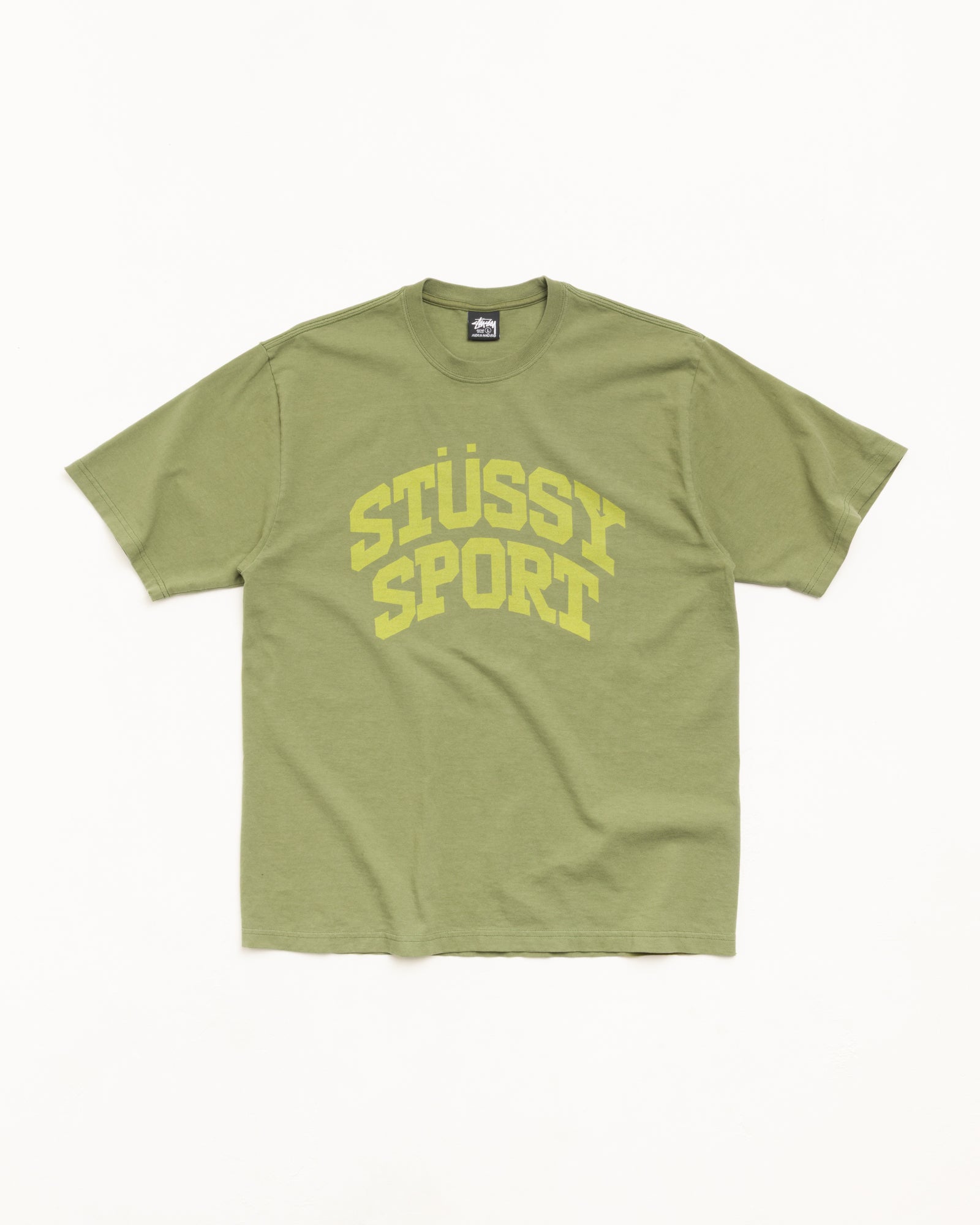 Stussy Block Sport Tee t-shirt uomo Olive cotone