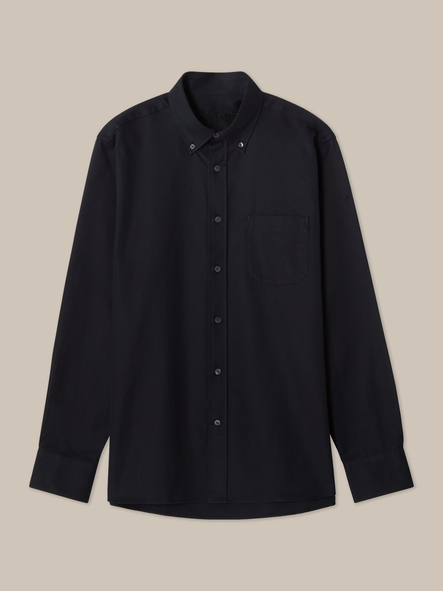 Robert Talbott Harrison Camicia Cotone Nero Piqué