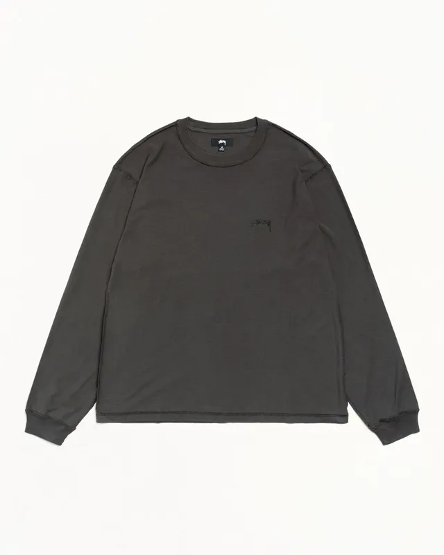 Stussy Lazy LS Tee t-shirt nera manica lunga 100% cotone