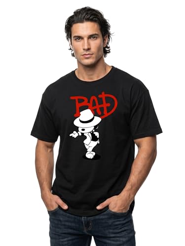 MAKAYA Bad Dog Jackson T-Shirt Uomo Cotone Vintage Nero