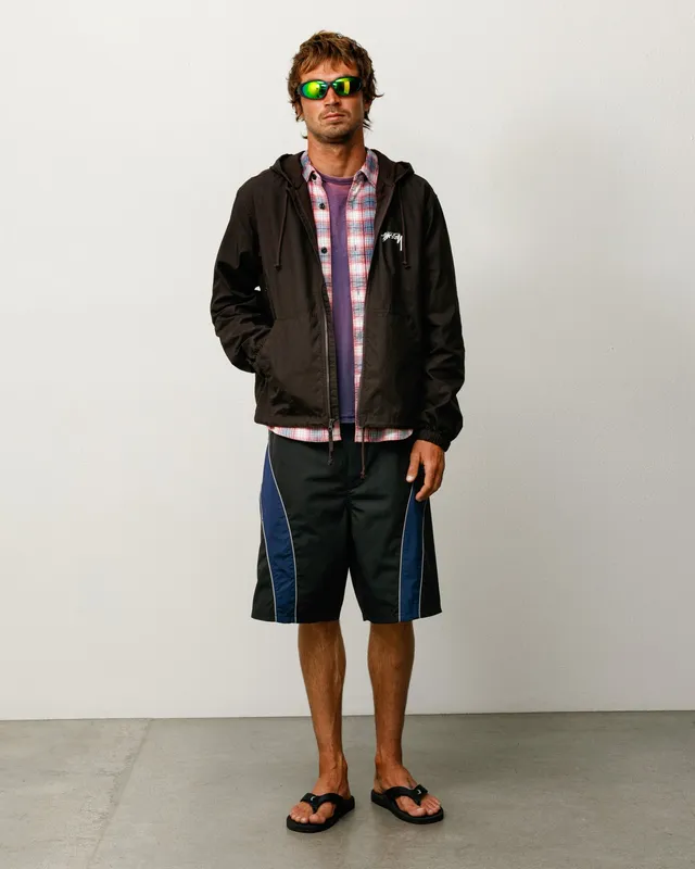 Stussy Waxed Cotton Beach Shell giacca marrone cotone cerato