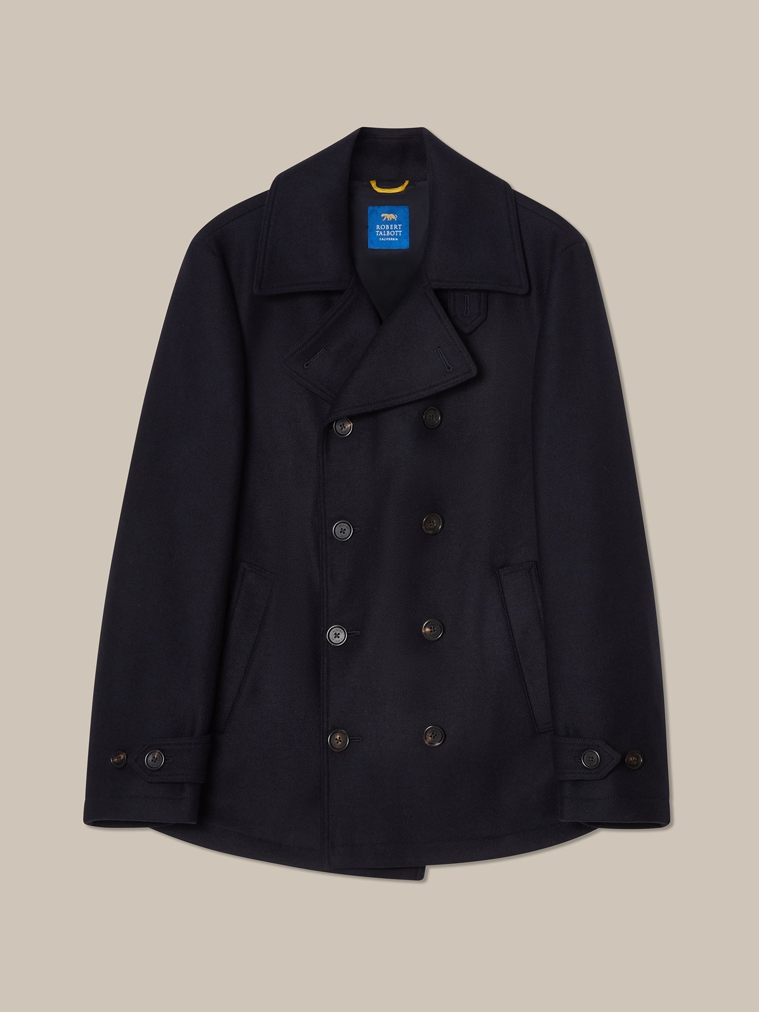 Robert Talbott Curtis Peacoat Lana Blu L