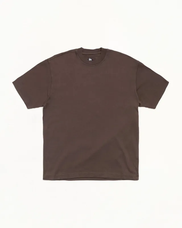 Stussy Garment Dyed SS Tee maglietta marrone 100% cotone