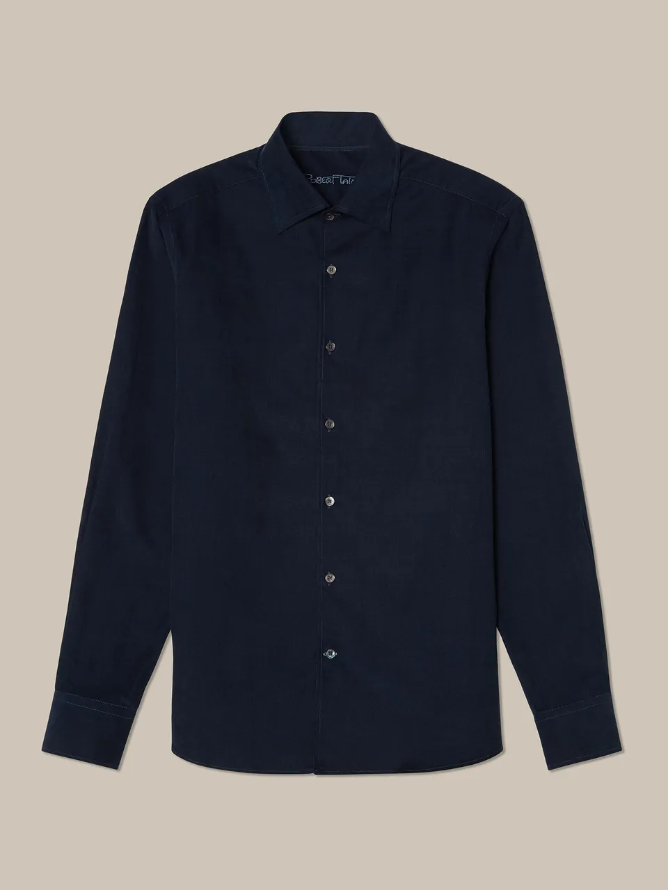 Robert Talbott Morgan Camicia Velluto Cotone Blu Navy