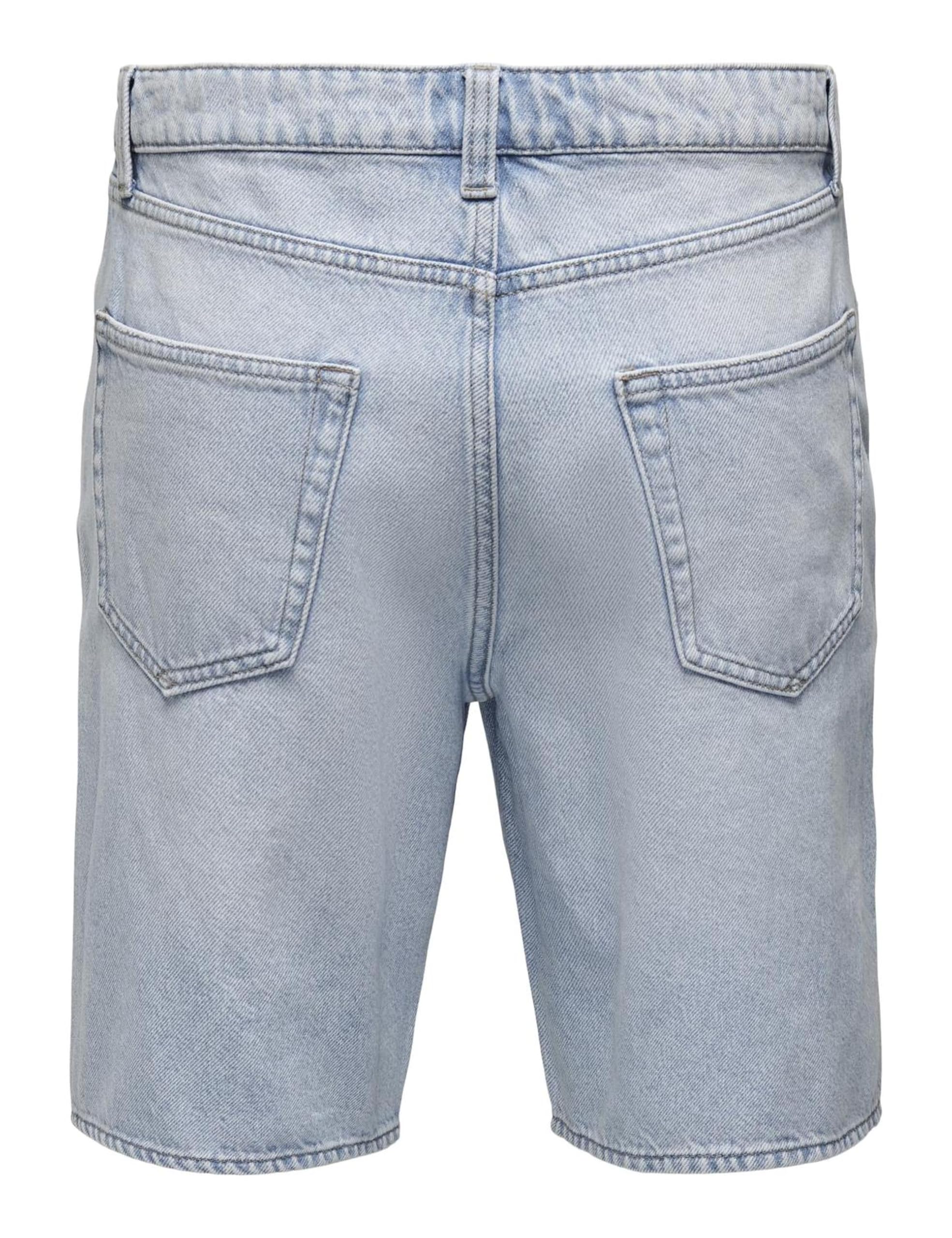 Only & Sons shorts denim uomo blu chiaro mix