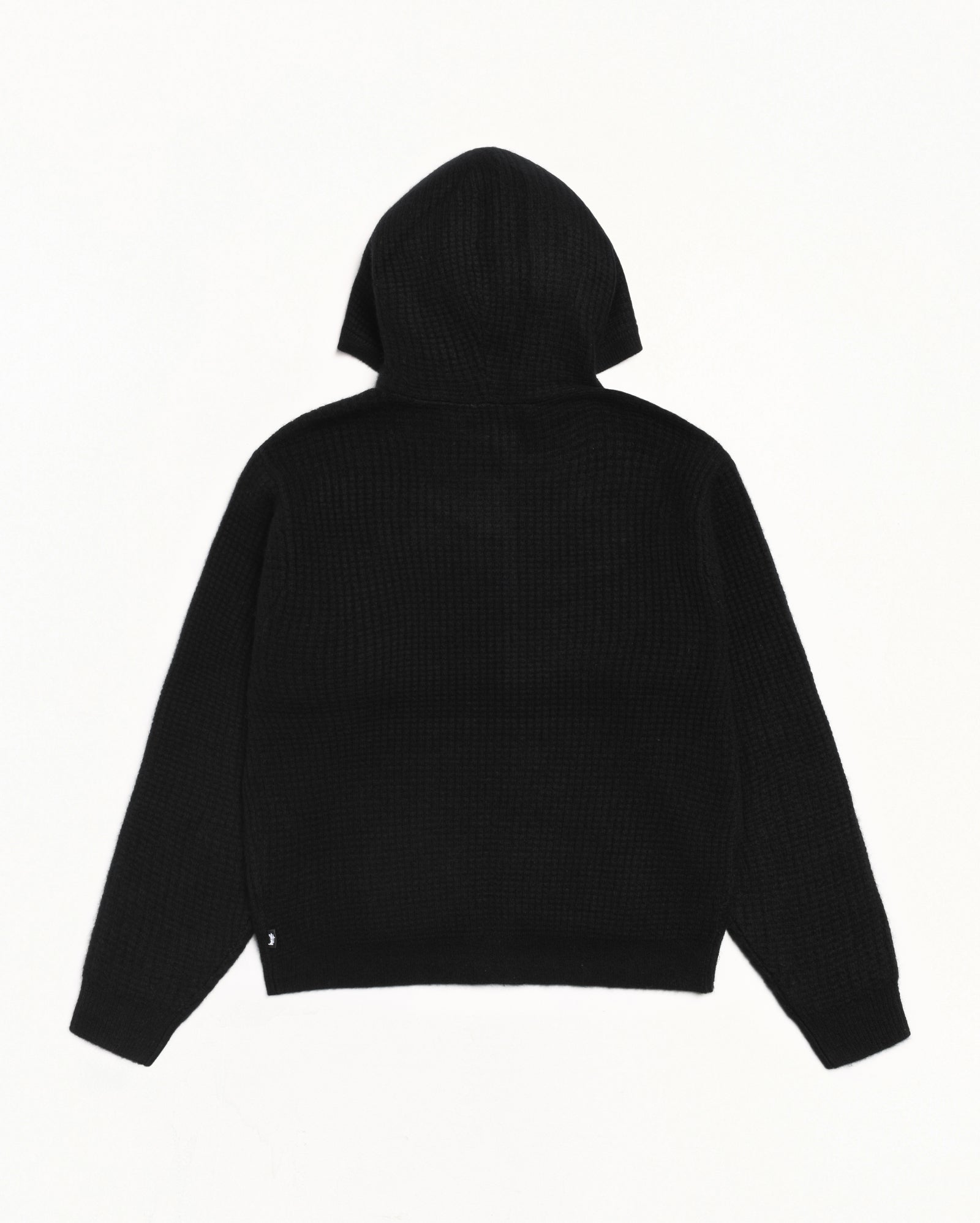 Stussy Waffle Cashmere Zip Hood maglione black cachemire