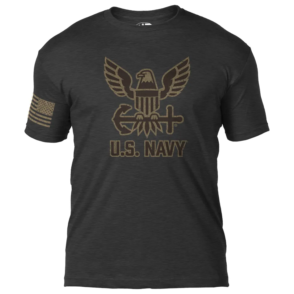 7.62 Design US Navy Vintage Logo t-shirt nera heather black