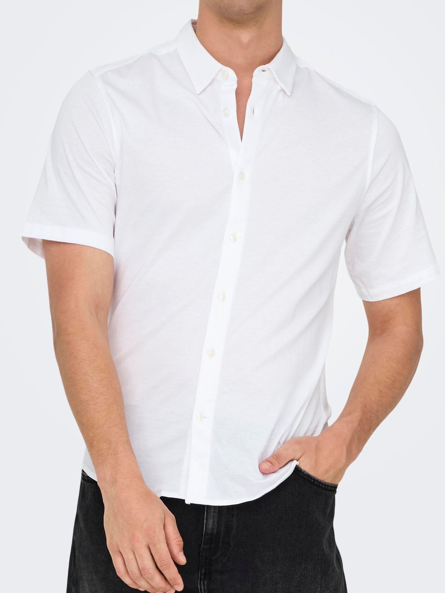 Only & Sons Onsrobin S camicia maniche corte bianca